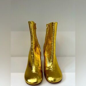 FENDI BOOTS GOLD LAMINATED NAPPA